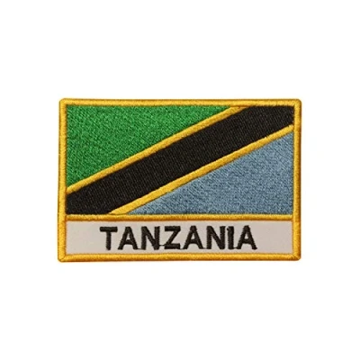 Image de Patch écusson brodé drapeau national tanzanie thermocollant coudre ecusson pour vêtements etc 9 x 6 cm