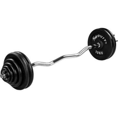 Image de MOVIT SZ Curlset PRO 26 kg, 35 ou 65,5 avec fermetures en étoile à ressort + disques de poids fonte, fermeture kg