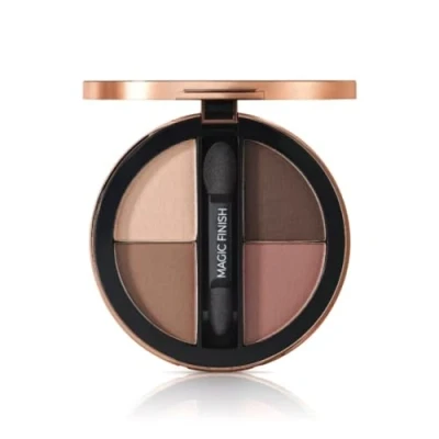 Image de M. Asam MAGIC FINISH SATIN Palette de fards à paupières No. 1 (4 x 2,25 g) 4 l&#039;acide hyaluronique, couleurs crème, rose, noisette et marron, étui avec applicateur miroir