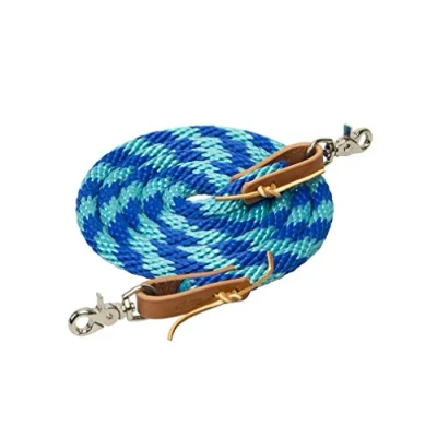Image de Weaver Lènes Poly Roper en Cuir, 35 2026 T25, Bleu étincelant/Turquoise., 5/8 inches x 8&#039;