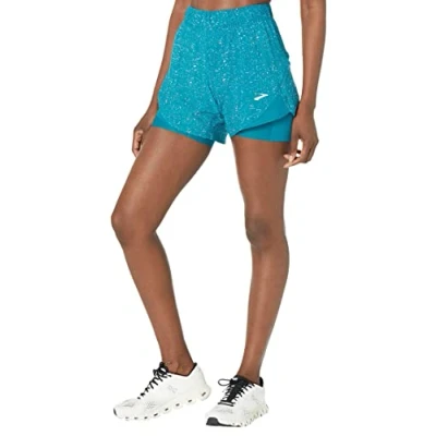 Image de Shorts 2 en 1 Brooks Chaser Femme XS Bleu Confort et Performance pour la Course