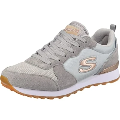 Image de Skechers Retros og 85 goldn Gurl Baskets Femme,Gris Light Gray Suede Nylon Mesh Rose Gold Trim Ltgrey,37.5 EU