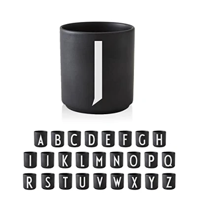 Image de Design Letters Tasse a Cafe (A Z) Cadeau Noel Homme, Femme Idéal pour Decoration Noel, Table Porcelaine Mug avec Initiale Cappuccino à thé, 250 Ml