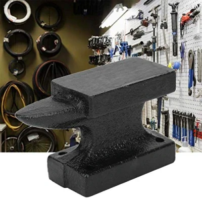 Image de Enclume à corne unique Mini bancs en fonte de forgeron robuste portable Établi stable Outil pour la fabrication bijoux Équipement d&#039;outils forge
