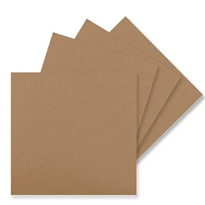 Image de Lot de 50 cartes simples, carrées, 15 x cm, marron sable, 240 g/m², vierges, idéales comme postales et bricolage, faites carton artisanal argileux qualité supérieure