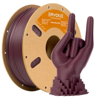 Image de ERYONE PETG Filament en Fibre de Carbone 1,75 mm, Imprimante 3D Précision Dimensionnelle +/ 0,03 1 kg Spool, Violet rougeâtre