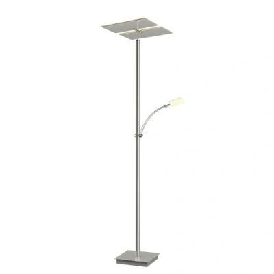 Image de Lucande Lampadaire LED Parthena à intensité variable (Moderne) en Gris Métal e. a. pour Salon &amp; Salle manger (à 3 lampes,), Sur Pied, Lampe a de Sol