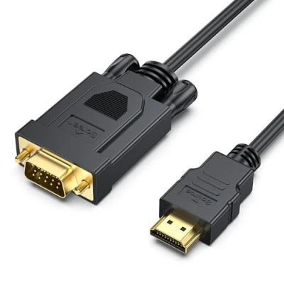 Image de Câble HDMI vers VGA 1,8M, BENFEI unidirectionnel (source) (moniteur), compatible pour ordinateur, moniteur