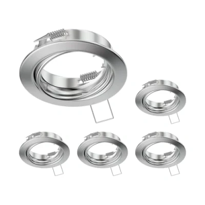 Image de ledscom.de 5 cadres d&#039;encastrement au plafond FERE, rond, pivotant, aluminium mat