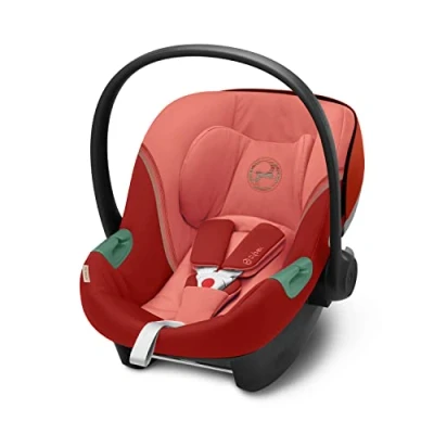 Image de CYBEX Gold Coque Aton S2 i Size, De la naissance à environ 24 mois, Max. 13 kg, Coussin Réducteur pour Nouveau né inclus, Compatible SensorSafe, Hibiscus Red