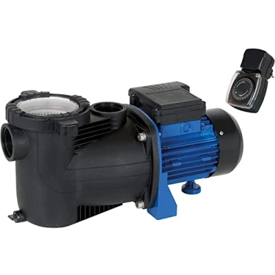 Image de T.I.P. Pompe de piscine filtration circulation avec préfiltre (taille bassin 30 m3, débit 10 000 l/h, minuterie, hauteur refoulement 9 m, pression 0,9 bar, 400 W,