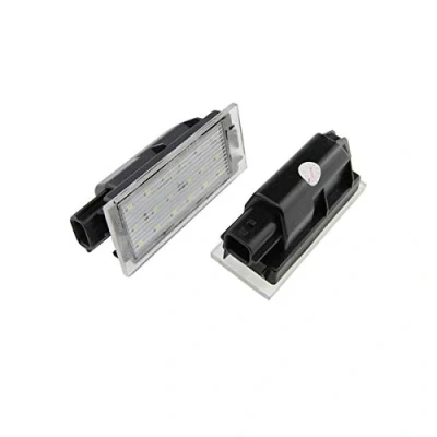 Image de GOFORJUMP 2pcs Voiture LED Plaque d&#039;immatriculation lumière Lampe de Rechange Direce pour R/enault Clio Mégane Twingo II Lagane II5D Vel Satis Maître