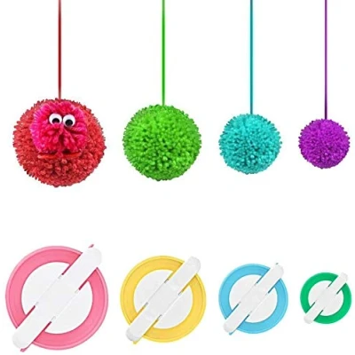 Image de RRigo Pompom Makers, 4 Tailles de Tissage pour Fabriquer des Pompons Boule Maker Pattern Tricot Craft Outil Peluches Weaver DIY (4)