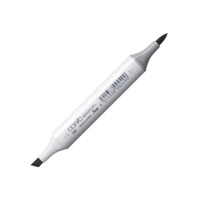 Image de COPIC Sketch 100, Black, Twin Marker avec Une Pointe de Largeur Moyenne et Brush