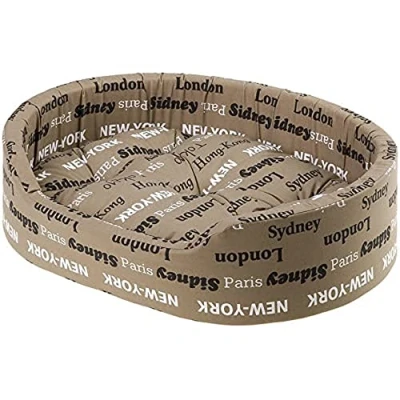 Image de Ferplast Panier Chien Dandy, Coussin Amovible et Lavable, Housse en Coton avec Rembourrage Doux, Idéale Également comme Niche pour Chat, 55 x 41 H 15 cm, Marron/Beige