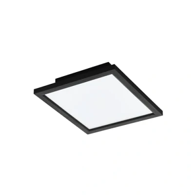 Image de Eglo connect.z Panneau LED connecté Salobrena Z, plafonnier 30 cm, lampe de plafond intelligente ZigBee contrôlable par appli et commande vocale, blanc chaud froid, dimmable, noir