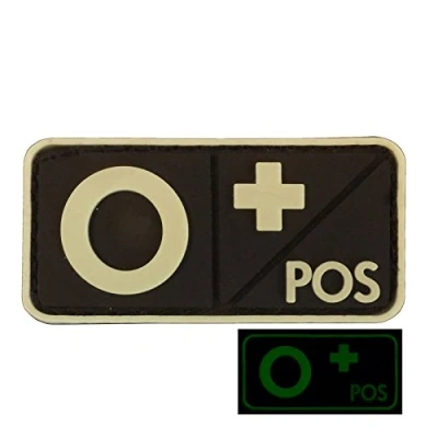 Image de O POS Blood Type GITD Glow in the Dark PVC Rubber 3D Hook Patch