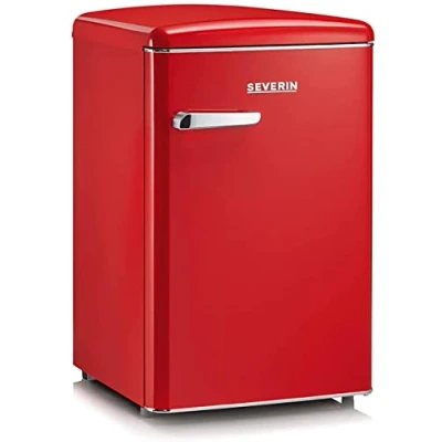 Image de SEVERIN Réfrigérateur Congélateur, Pose libre, Longueur 55 cm, 108L, Classe D, 110 kWh/an, 37 dB, Look rétro, Rouge, RKS 8830