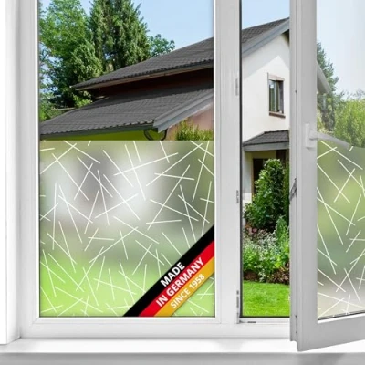 Image de d c fix film fenêtre anti regard électrostatique mikado 45 cm x 1,5 m opaque adhésif et décoratif brise vue cache occultant pour vitre, vitrage, douche