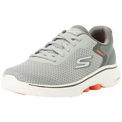Image de Skechers Homme Go Walk 7 Construct Baskets, Textile synthétique Gris et Orange, 48.5 EU