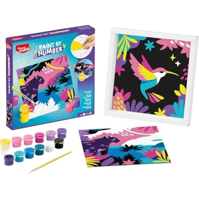Image de Maped CREATIV peinture au numéro Léopard et Oiseau Activité de pour Enfants kit par numéros Loisir créatif Dès 7 Ans