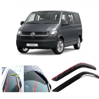 Image de 2X déflecteurs d&#039;air Compatible avec Transporter T5 T6 2003 présent Verre Acrylique Sombre PMMA de Qualité Supérieure