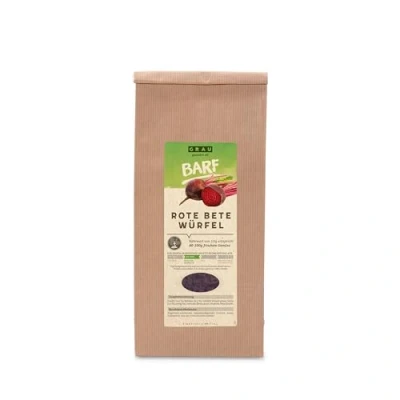 Image de GRAU L’original Légumes Séchés Pour Menus BARF Chiens, Dés De Betterave Rouge, Lot 1 (1 x 500 g), Complément Alimentaire Chiens