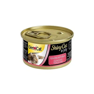Image de GimCat ShinyCat in Jelly Poulet au crabe Nourriture humide pour chats à la viande et taurine 24 boîtes (24 70 g)