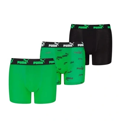 Image de PUMA Elements Boxer, Noir et Vert, 146 152 (Lot de 3) Garçon