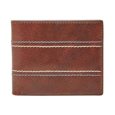Image de Fossil Portefeuille pour hommes Reese, en cuir marron 11,43 cm l x 1,9 8,89 H ML3980200
