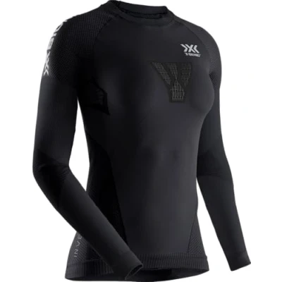 Image de X Bionic Invent 4.0 T Shirt Maillot de Compression Course à Pied Runnning Manches Longues Tee Sport Femme, Black/Charcoal, FR : XS (Taille Fabricant XS)