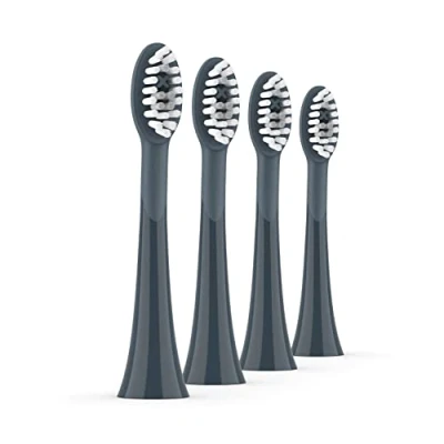 Image de Ordo têtes de brosse à dents électrique sonique rechange, technologie Sonic Pulse pour le nettoyage des dents, élimination la plaque dentaire, polissage en silicone, 4 noir