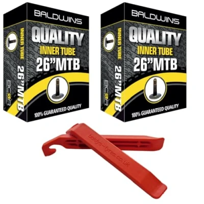 Image de Baldwins Lot de 2 chambres à air vélo 26&quot; x 2,20 2,40 (compatible avec n&#039;importe quel pneu 2,20, 2,25, 2,30, 2,35, 2,40)