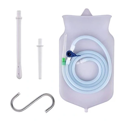 Image de Kit Sac de Lavement en Silicone Non Toxique 2 Litres Mallalah sans BPA et phthalate Free Enema Réutilisable Bag pour Nettoyage Côlon Detox Soulage la Constipation
