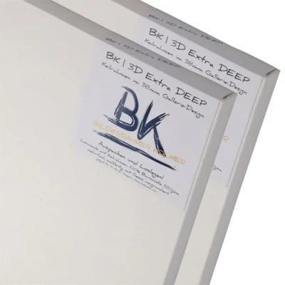 Image de 2X BK Deep Gallery Toiles sur Chassis 80x100cm 3D Extra Haut galerie Toile châssis, 38mm Baguettes de à Peindre enduite, entoilés prêts avec
