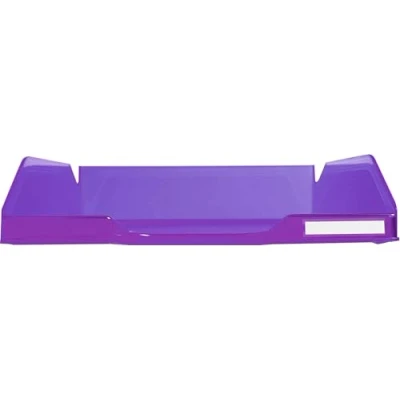 Image de Exacompta Réf. 11319D 1 corbeille à courrier COMBO MIDI dimensions utiles 34 x 25 6,5 cm pour format A4+ peut contenir 500 feuilles couleur violet translucide