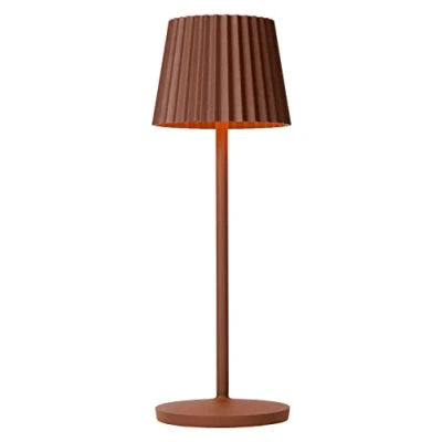 Image de Lucide JUSTINE Lampe de table Extérieur Rechargeable Batterie LED Dim. 1x2W 2700K IP54 Avec station charge sans fil Rouille