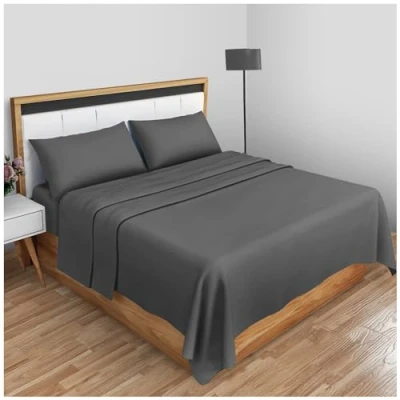 Image de Gaveno Cavailia Drap Plat Super Doux uni en Losange pour lit Double Gris Anthracite