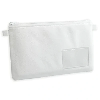 Image de effektivo Porte monnaie coloré avec fermeture éclair et fenêtre en simili cuir blanc pour documents jusqu&#039;au format A5