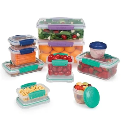 Image de boîtes de conservation alimentaire Sistema préparation avec couvercles, lunch box, à en cas et Cie Empilables hermétiques Sans BPA 20 pièces