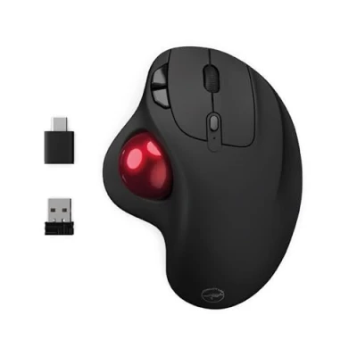 Image de Mobility Lab Souris sans Fil trackball avec molette de Pouce, Précision réglable, Connexion USB et C, Compatible macOS Windows Noir