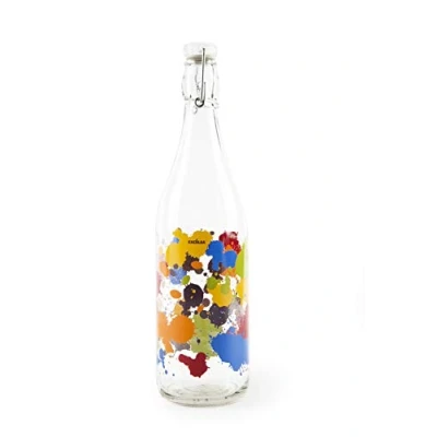 Image de Excelsa Bouteille, Transparent avec décoration Dripping, Capacité: 1 Litre