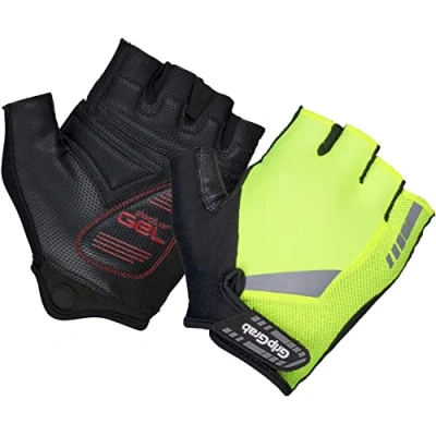Image de GripGrab ProGel 4 mm DoctorGel Gants de Cyclisme Confortables sans Doigts pour l&#039;été Mixte adulte Jaune (Yellow Hi Vis) S