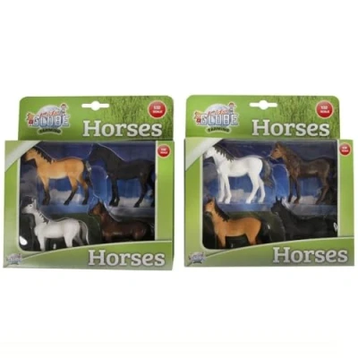 Image de Van Manen Kids Globe Farming Horses (4 Assorted Designs, Scale 1:32) 570199,Assorted,white
