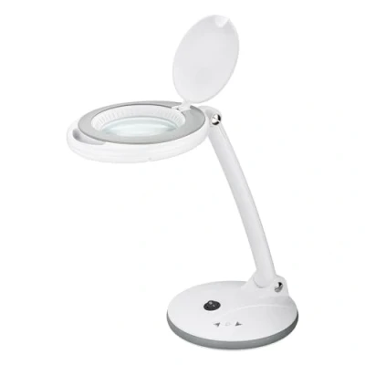 Image de goobay 60363 Lampe loupe LED à intensité variable/Lampe avec pied/Loupe sur pied lumière / 6 W puissance absorbée/température de couleur 6500 K/flux lumineux 450 lm 230 V (AC)