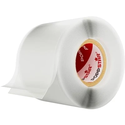 Image de POPPSTAR 1x 3m ruban en silicone auto fusionant (auto amalgamant, vulcanisant), isolant et bande d&#039;étanchéité (eau, air), 38 mm de large, transparent