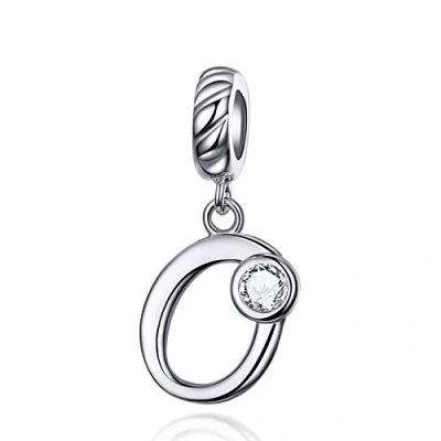 Image de LaMenars Charme Breloque Lettre de l&#039;alphabet Argent Sterling 925 Femmes Charms et Pendentif avec 5A Zircone Compatible pour Européen Bracelets Collier (Lettre O)