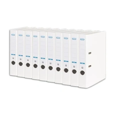 Image de Elba 10453WE Smart Pro Lot de 10 classeurs à étiquette interchangeable Blanc Format A4 Dos 5 cm