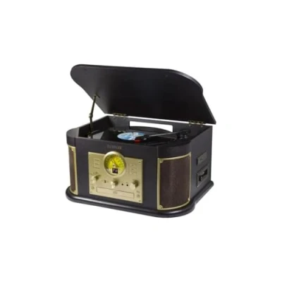 Image de Technaxx Allemagne Bluetooth V2.0 Tourne disque Numérisation Disques Vinyles Cassettes CD Fonction Radio AUX RCA Haut parleurs Stéréo TX 103