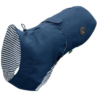 Image de HUNTER Milford Manteau imperméable pour Chien avec Ouverture Harnais et Collier Bleu Taille 40 cm